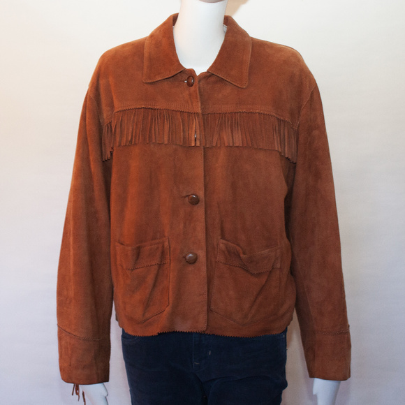 Chevignon Girl Suede Western Fringed Jacket. - Picture 6 of 8